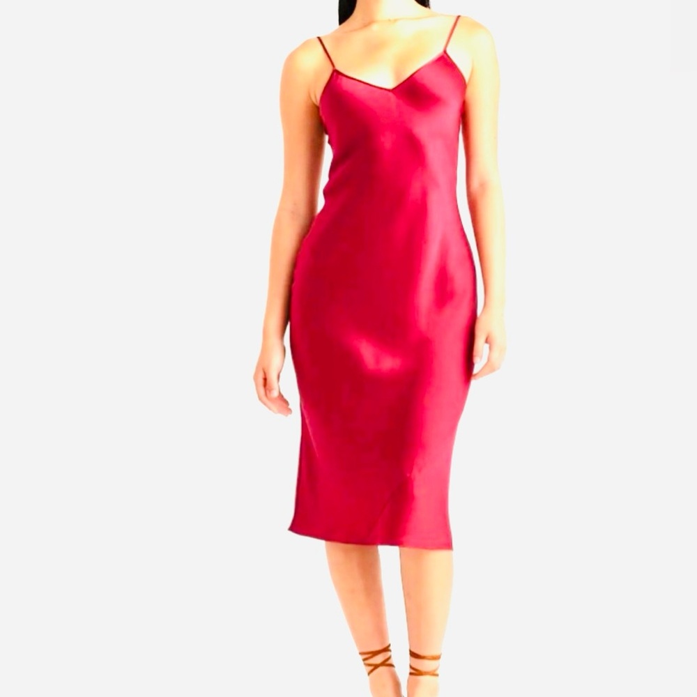 Salsa (red) small, Quince washable silk slip dress